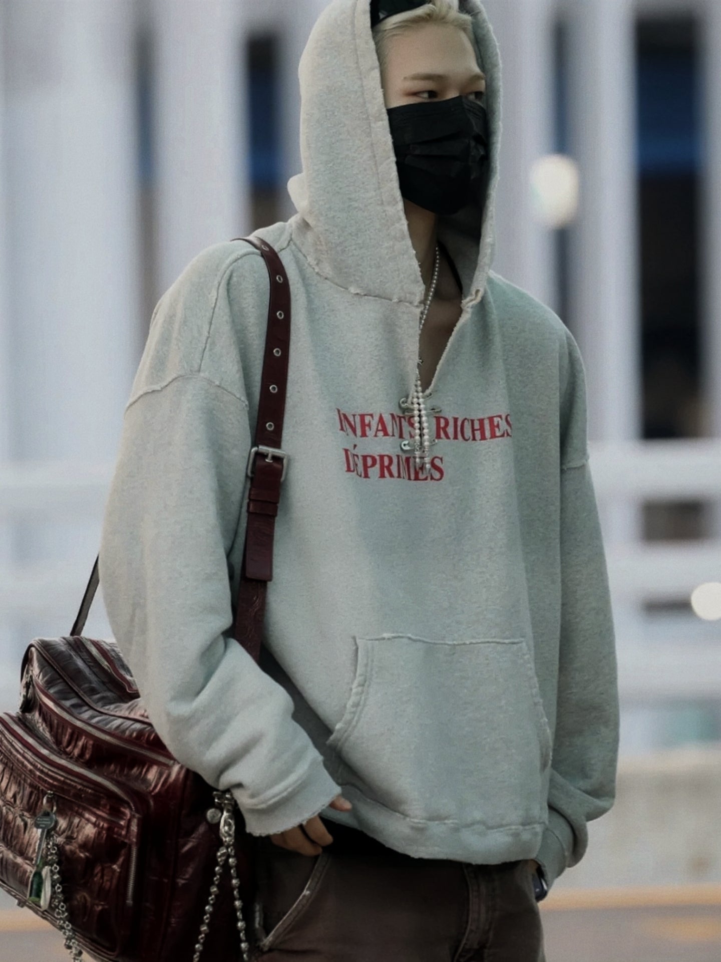 ERD Slogan Washed Cotton Hoodie for Men