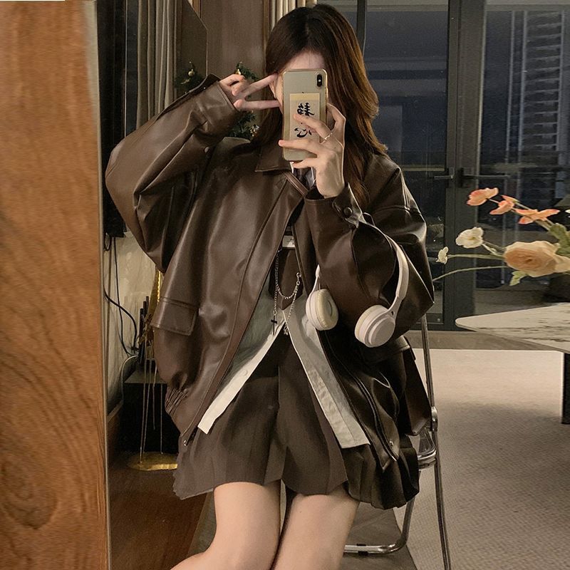 faux leather jacket