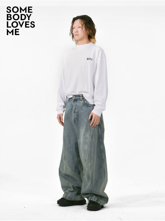 Ultra-Loose Heavy-Duty Washed Baggy Jeans