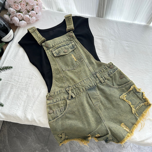 Jeans drawstring shorts