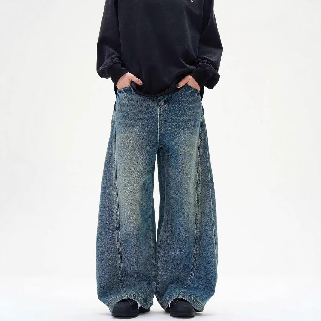 Vintage Washed Straight Leg Jeans
