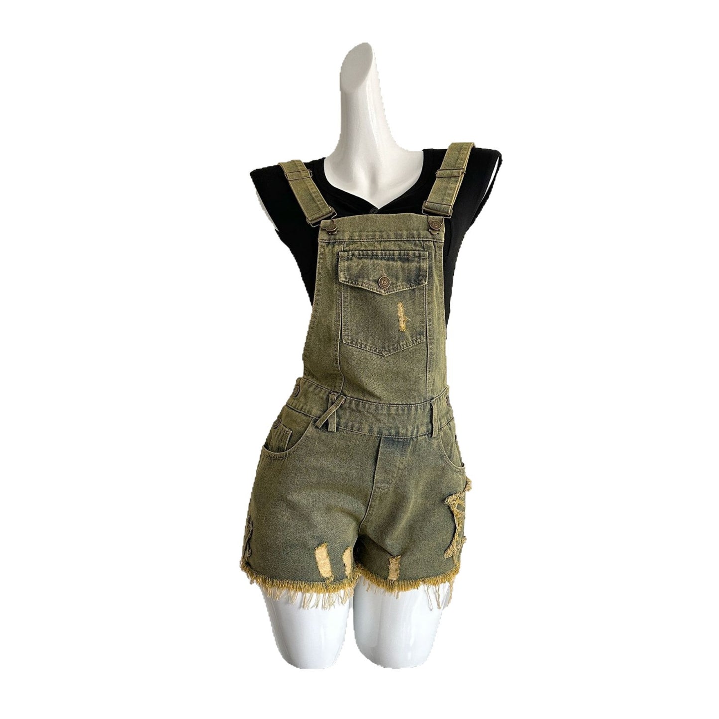 Jeans drawstring shorts