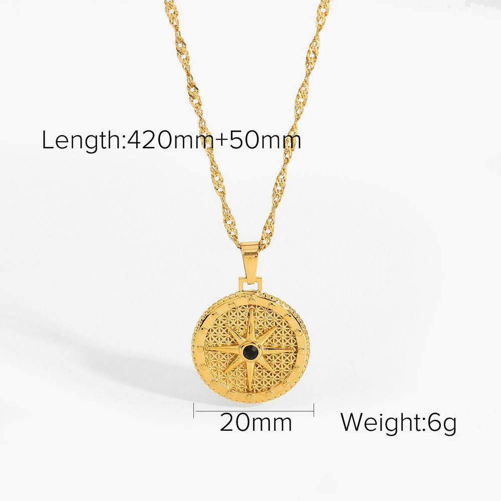 Fashion Stainless Steel Geometric Necklace with Titanium Pendant