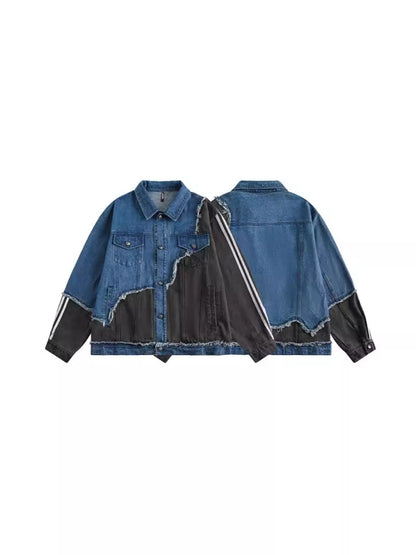 Patchwork workwear denim jacket