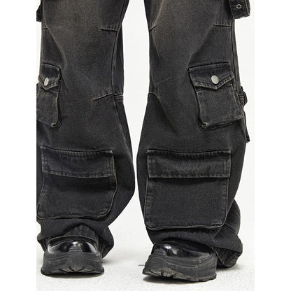 Men's Wide-Leg Multi-Pocket Jeans