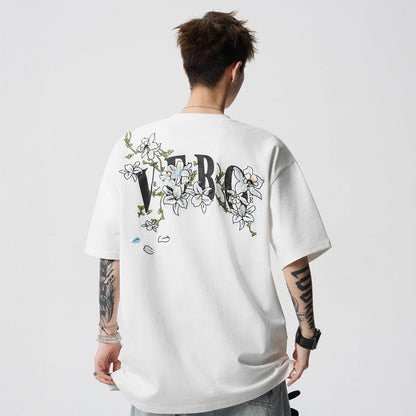 Floral Embroidered Cotton Men's T-Shirt