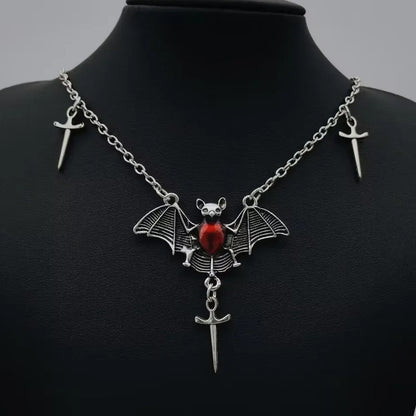 gothic bat necklace