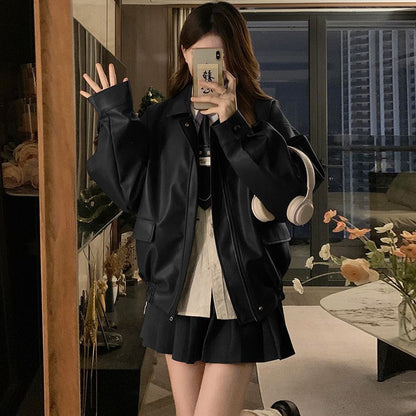 faux leather jacket