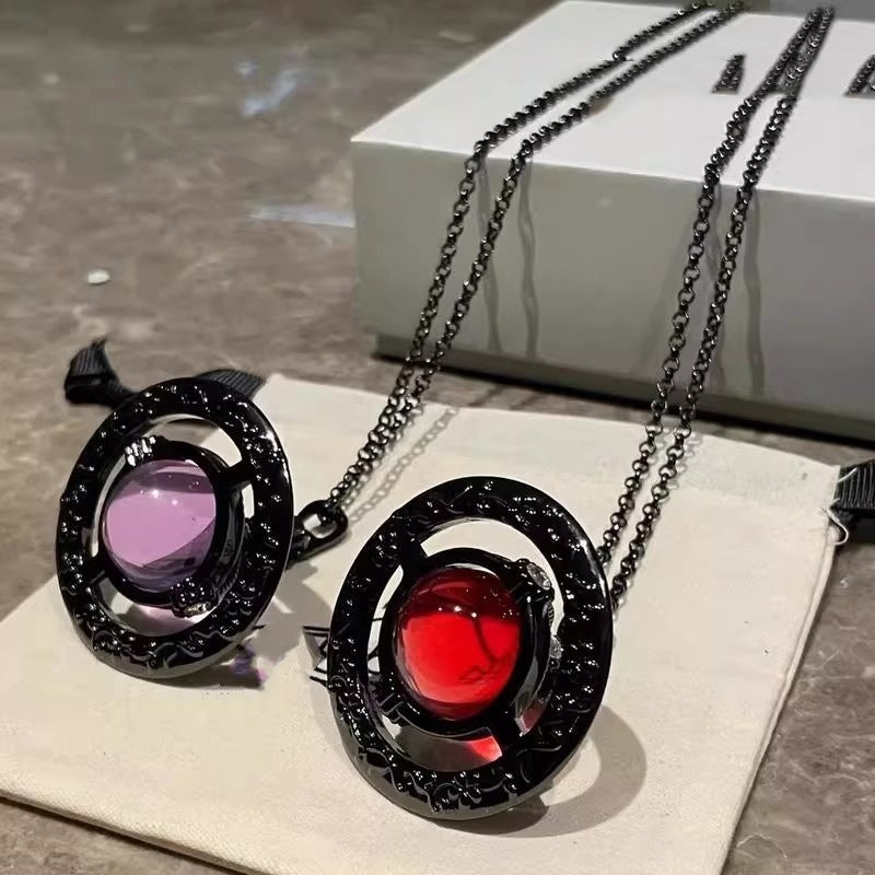 Carved Orb Titanium Steel Necklace