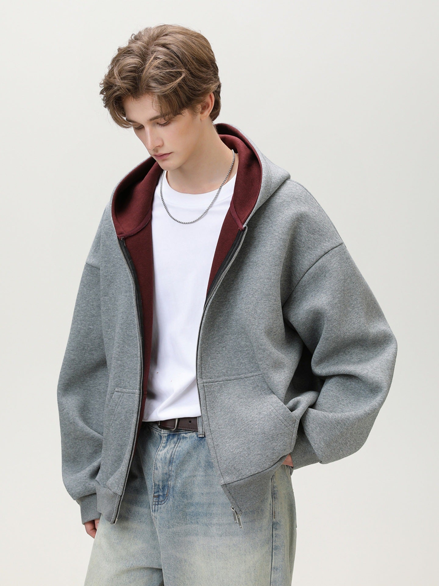 Hooded Sweatshirt Men's Loose Cardigan Jacket
