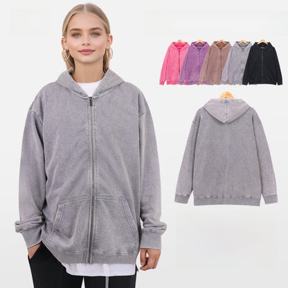 Terry Zipper Hoodie for Men and Women