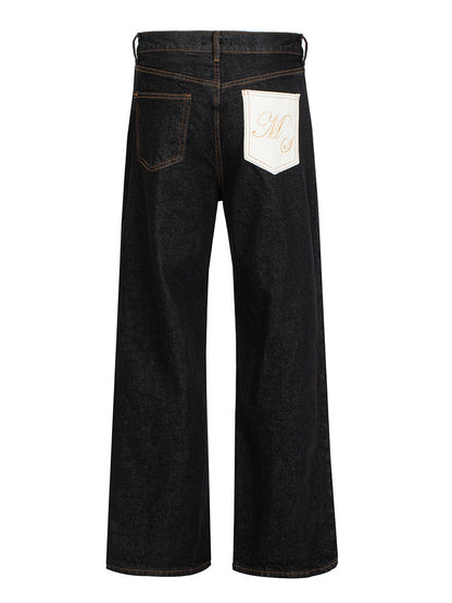 Retro Washed Cotton Jeans Baggy Trousers