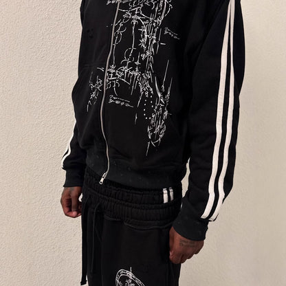 Gothic Y2K Zipper Sweatshirt Streetwear Pullover