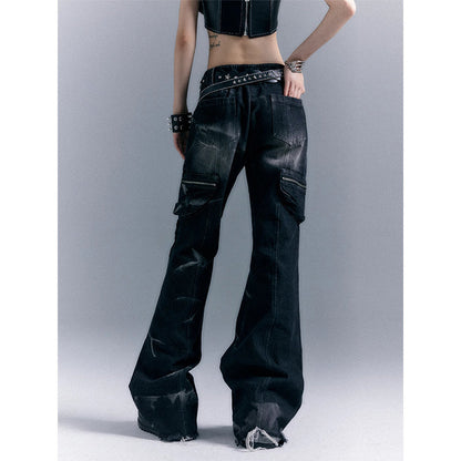 Retro Punk Rock Low Waist Bootcut Jeans
