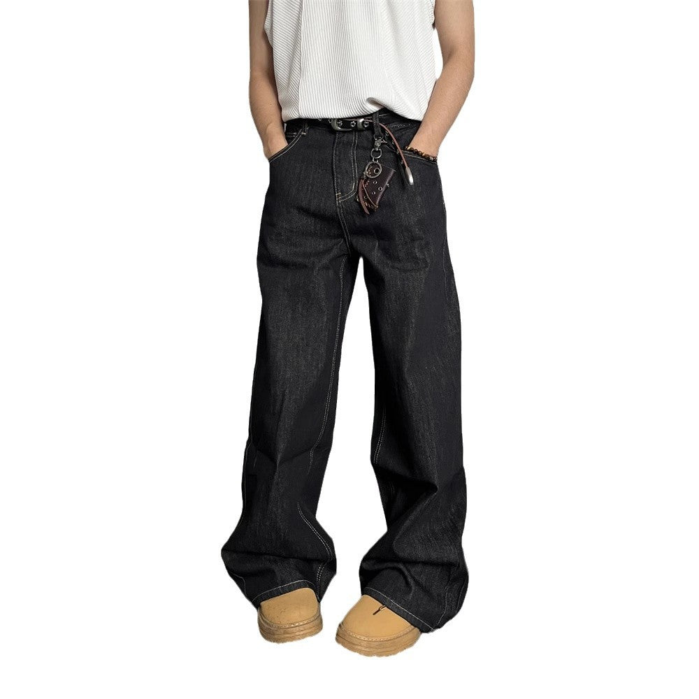 Y2K Retro Straight Leg Denim Jeans for Men