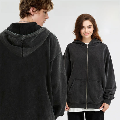Terry Zipper Hoodie for Men and Women