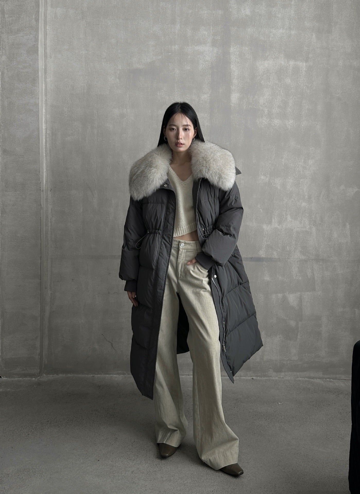 Women's Winter Fox Fur Collar Down Jacket