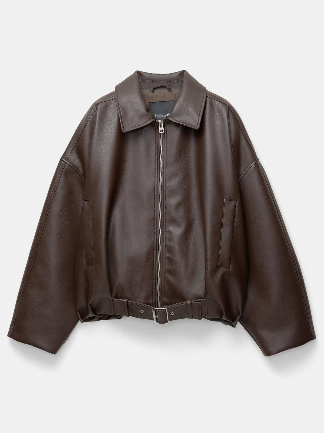 Faux Leather Bomber Jacket