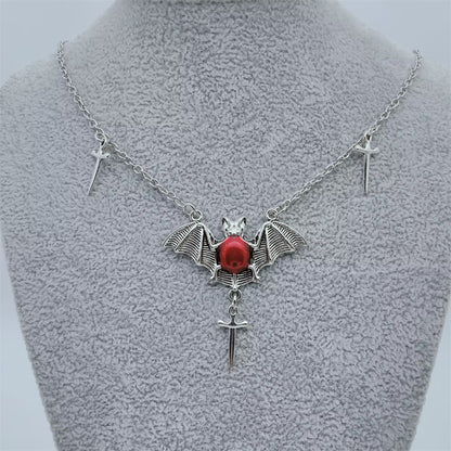 gothic bat necklace