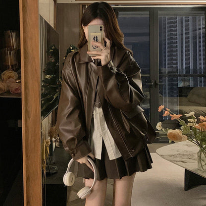 faux leather jacket