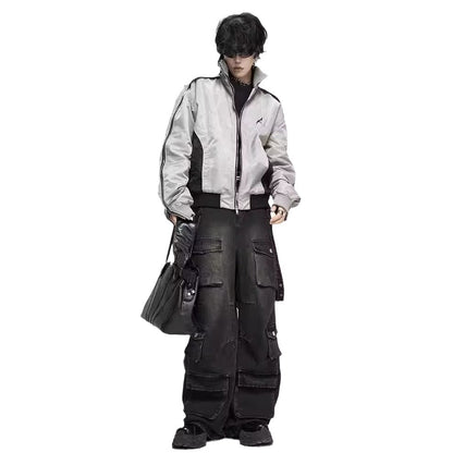 Men's Wide-Leg Multi-Pocket Jeans