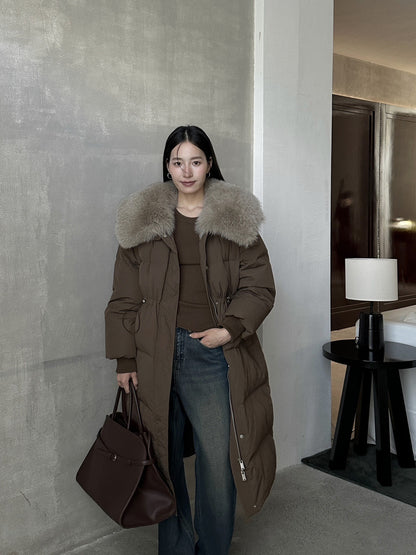 Women's Winter Fox Fur Collar Down Jacket