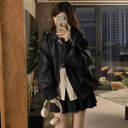 faux leather jacket