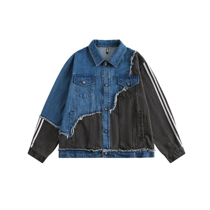 Patchwork workwear denim jacket