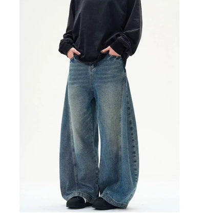 Vintage Washed Straight Leg Jeans