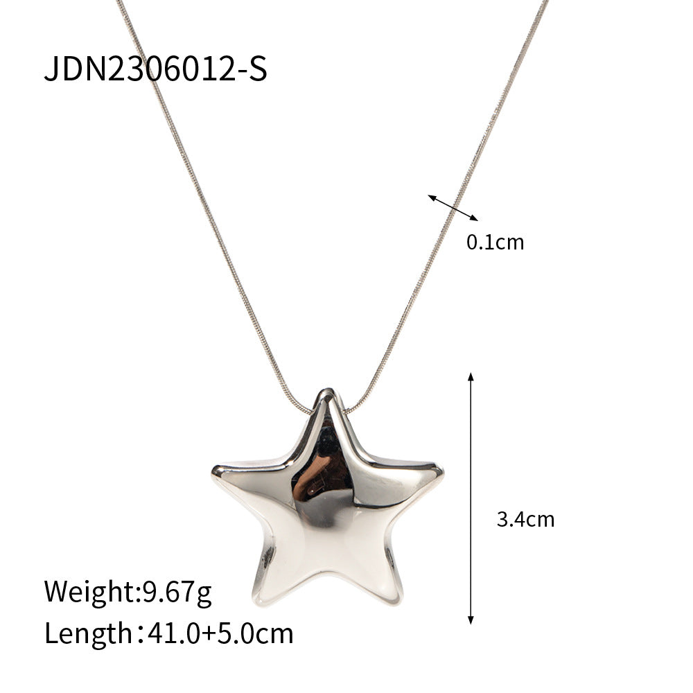 Fashion Stainless Steel Geometric Necklace with Titanium Pendant