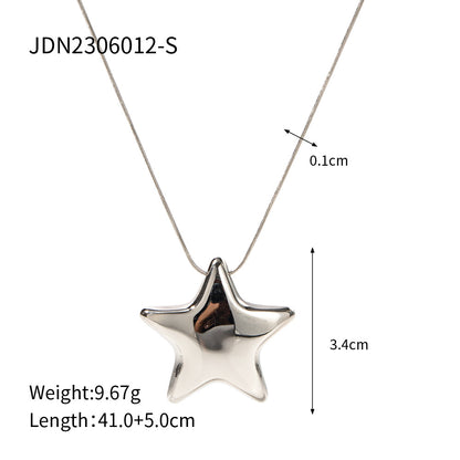 Fashion Stainless Steel Geometric Necklace with Titanium Pendant