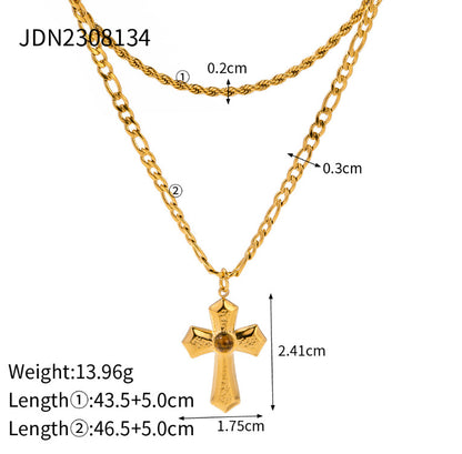 Fashion Stainless Steel Geometric Necklace with Titanium Pendant