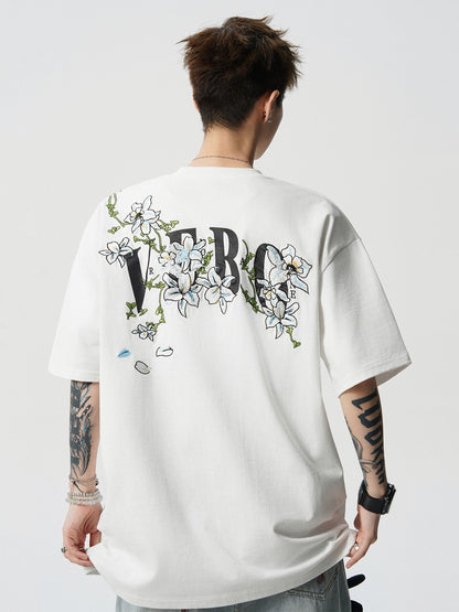 Floral Embroidered Cotton Men's T-Shirt